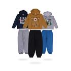 Conjunto de Agasalho Masculino 3 Calça + 3 Blusa Com Capuz Roupas De Frio Moletom 1/2/3/4/6/8 Anos