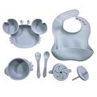 Conjunto De Alimentação Infantil Caranguejo Cinza - HK Baby