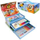 Conjunto de arte Bluey Kids, mais de 40 peças com tintas, lápis, giz de cera e muito mais