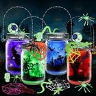 Conjunto de artesanato de Halloween SpringFlower Halloween Mason Jar, pacote com 4