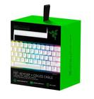 Conjunto de atualização de cabo enrolado Razer PBT Keycap +: Durable Doubleshot PBT - Compatibilidade universal - Ferramenta de remoção de teclas e estabilizadores - Taticamente enrolado e projetado - Cabo de fibra trançada - Branco mercúrio