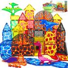 Conjunto de azulejos magnéticos Coodoo Dinosaur World com lava para crianças a partir de 3 anos