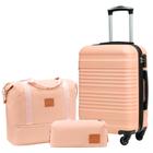 Conjunto de Bagagem Coolife 3 Peças Hardside com Trava TSA - Rosa