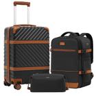 Conjunto de Bagagem Coolife PC Hardshell com Rodas Giratórias e Trava TSA