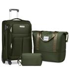 Conjunto de bagagem LARVENDER Softside de 3 peças com fechadura TSA Army Green