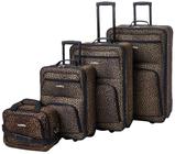 Conjunto de bagagem Rockland Jungle Softside Upright Leopard de 4 peças