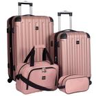 Conjunto de bagagem Travelers Club Midtown Hardside 4 peças em ouro rosa