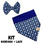 Conjunto de Bandana e Laço Animaliê estampa Olho Grego TAMANHO G