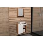 Conjunto de Banheiro Armário c/ Espelho BN3610 e Balcão Suspenso BN3605 c/ Cuba Pia BN3600 60cm cor Amêndoa/Branco - Tecno Mobili