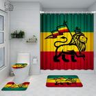 Conjunto de Banheiro Wokex Rasta Flag Judah Lion - À Prova D'Água (4 Peças)