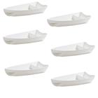 Conjunto De Barco Sushi Vemplast P 600Ml 6 Peças Branco