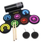 Conjunto de Bateria Elétrica TIZECO 7 Pads para Crianças - com Baquetas e Fone de Ouvido