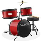 Conjunto de bateria Gammon Junior de 3 peças com kit para iniciantes Throne Red