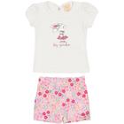 Conjunto de Bebê Coelhinha Floral Off White