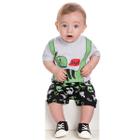 Conjunto de Bebê Dino Cinza com Preto