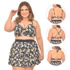 Conjunto de Biquini Plus Size Conforto com Saia 2 em 1 Até o 56