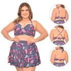 Conjunto de Biquini Plus Size Conforto com Saia 2 em 1 Até o 56