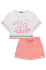 Conjunto de Blusa Boxy Over em Malha Wave e Shorts em Moletom S/ Pelúcia 75774 Kukiê