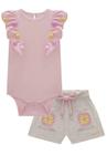 Conjunto de Body em Cotton e Shorts Kukiê