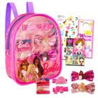 Conjunto de bolsas de acessórios de cabelo Disney Barbie com 10 acessórios para meninas