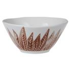 Conjunto de bowls de cerâmica branca com estampa - 4 peças