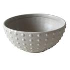 Conjunto de bowls de cerâmica cinza com relevo - 3 peças