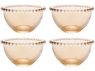 Conjunto de Bowls de Cristal Âmbar Wolff Mesa - Pearl 450ml 4 Peças