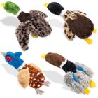 Conjunto de brinquedos Calibonbon Dog Squeaky pacote com 4 unidades duráveis de pelúcia, pato, faisão e ganso para cães pequenos e médios Brinquedos macios para mastigar pássaros com som enrugado para brincadeiras de cachorros e treinamento interativo