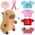 Conjunto de brinquedos de pelúcia Kireidane Capybara com 7 roupas e acessórios - J-One