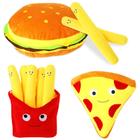 Conjunto de brinquedos de pelúcia Yookeer Food recheado com pizza, hambúrguer e batatas fritas