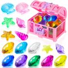 Conjunto de brinquedos de piscina Diving Gem NHBTYKL 28 unidades com baú de tesouro