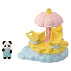 Conjunto de brinquedos Dollhouse Calico Critters Baby Star Carousel com boneca