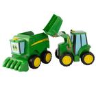 Conjunto de brinquedos John Deere Farming Friends Kids com trator e colheitadeira