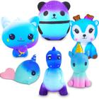 Conjunto de brinquedos Squishy ZYZZYZY Slow Rising Galaxy, pacote com 6 unidades para crianças