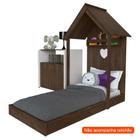 Conjunto de Cama Infantil com Armário Helena 2 PT Ameixa - Bramov