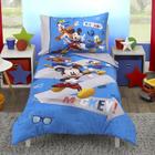 Conjunto de cama infantil Disney Mickey Mouse, 4 peças, roupa de cama azul