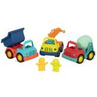 Conjunto de caminhões de construção B. toys Happy Cruisers, pacote com 3, 12 milhões ou mais