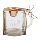 Conjunto de canecas de café Mug Pie Sip Glass com colher de