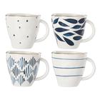 Conjunto de canecas de sobremesa Lenox Blue Bay de 4 peças de porcelana