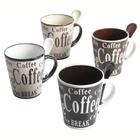 Conjunto de canecas e colheres Mr. Coffee Bareggio Café Americano 14 onças