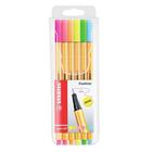 Conjunto de Canetas Fineliner Point 88 Neon - 6 Cores - Stabilo