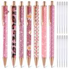 Conjunto de canetas Sherr, 7 peças Fancy Glitter com 10 recargas para mulheres