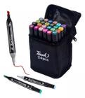 Conjunto De Canetinhas Com Ponta Dupla 24 Cores Marcador