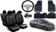 Conjunto de Capa Citroen C4 2013 a 2019 + Tapete + Capa de Volante com Design Exclusivo