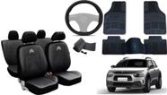 Conjunto de Capa Citroen C4 Cactus 2018 a 2025 + Tapete + Capa de Volante com Acabamento Elegante