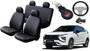 Conjunto de Capa de Couro Eclipse Cross 2017 a 2024 + Chaveiro + Capa de Volante: Alta Qualidade