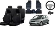 Conjunto de Capa de Couro para Yaris 05-12 + Tapete e Acessórios de Volante