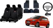 Conjunto de Capa de Couro + Tapete + Capa de Volante Fiat Punto 07-10 - aero print