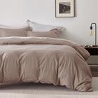 Conjunto de Capa de Edredom Bedsure King Size - Cáqui com Zíper