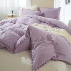 Conjunto de capa de edredom ETDIFFE Lavender Pom Queen Size - 3 peças